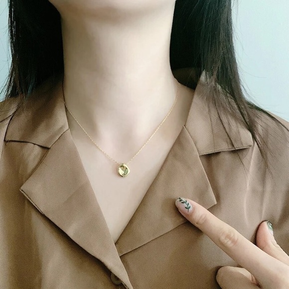 Trendy Unique Concave Sterling Silver Necklace - Picture 3 of 4